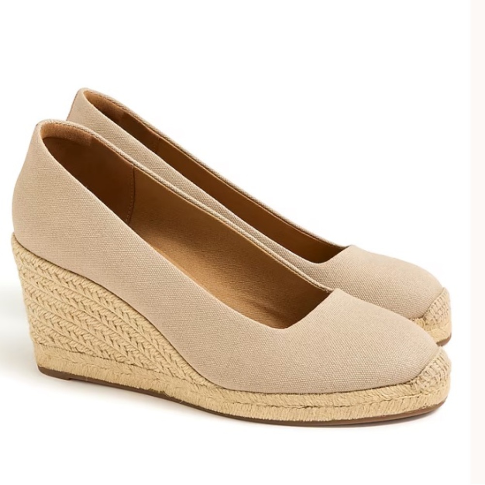 NIB JCrew Cream Wedge Shoes